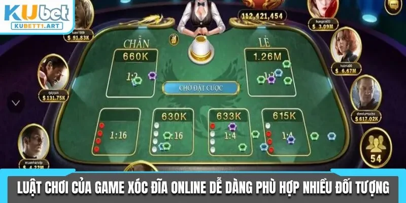 Luật chơi của game xóc đĩa online dễ dàng phù hợp nhiều đối tượng